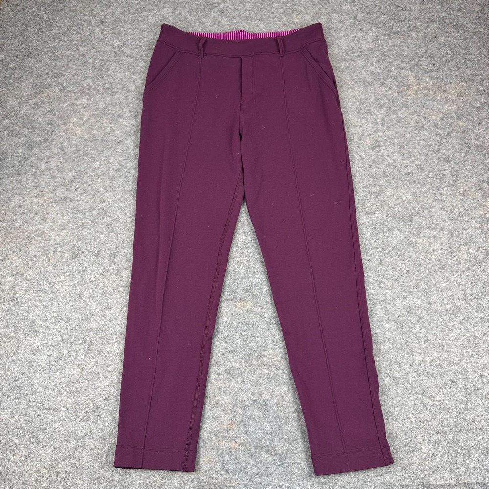 Lululemon‎ Trouser Pant Plum Hyper Stripe Raspberry Glo Light Womens 10